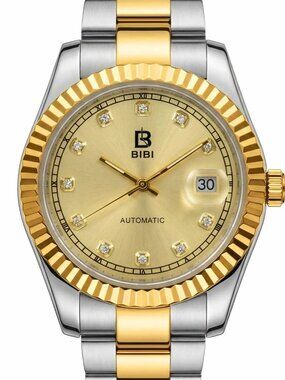BiBi-B1010 Champagne Dial, Gold Case, Two-Tone Bracelet